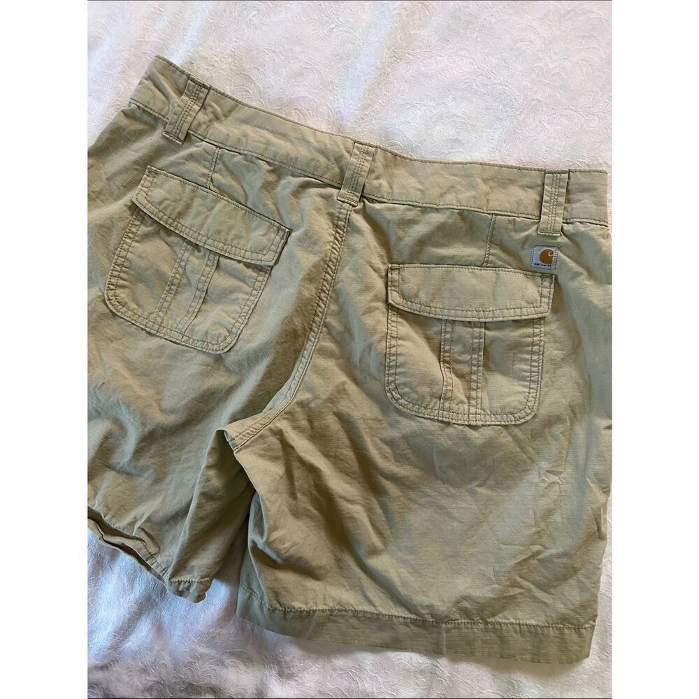 Carhartt Utility Shorts Khaki Women’s 100% Cotton Size 16 Original Fit - Picture 5 of 12